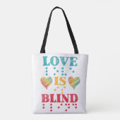 Love Is Blind Braille Hearts Tote Bag (Achterkant)