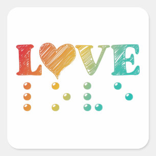 Love is Blind Braille Vierkante Sticker