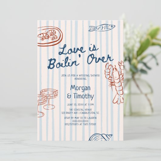 Love Is Boilin' Over Wedding Shower Kaart (Staand voorkant)