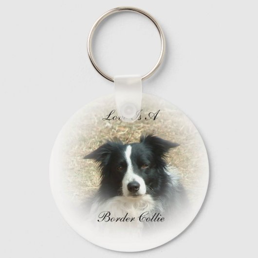 Love is Border Collie Sleutelhanger (Voorkant)