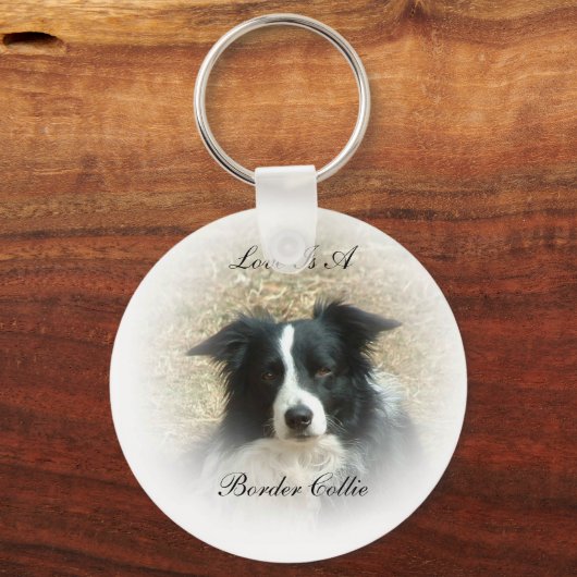 Love is Border Collie Sleutelhanger (Voorkant)