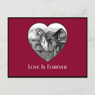 LOVE IS BOVENDIEN: HORSES IN PENCIL: HART, ART BRIEFKAART