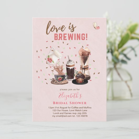 Love is Breaming VRIJGEZELLENFEEST Coffee Muffins  Kaart (Staand voorkant)