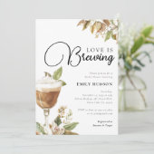 Love is Breking Coffee Bridal Shower Invitation Kaart (Staand voorkant)