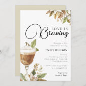 Love is Breking Coffee Bridal Shower Invitation Kaart (Voorkant / Achterkant)