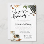 Love is Breking Coffee Bridal Shower Invitation Kaart (Voorkant)