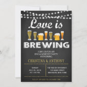 Love is Breming Engagement Party Chalk Invitation Kaart (Voorkant)