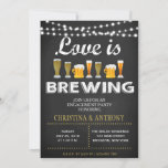Love is Breming Engagement Party Chalk Invitation Kaart<br><div class="desc">Love is Breming Engagement Party Chalkboard Invitation</div>