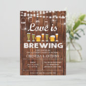 Love is Breming Engagement Party Chalk Invitation Kaart (Staand voorkant)
