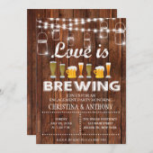 Love is Breming Engagement Party Chalk Invitation Kaart (Voorkant / Achterkant)