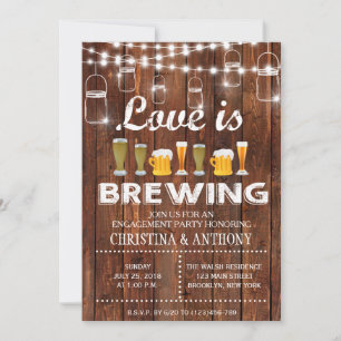 Love is Breming Engagement Party Chalk Invitation Kaart