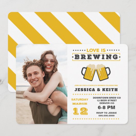 Love is Brewery Couple's Wedding Shower Kaart (Voorkant / Achterkant)