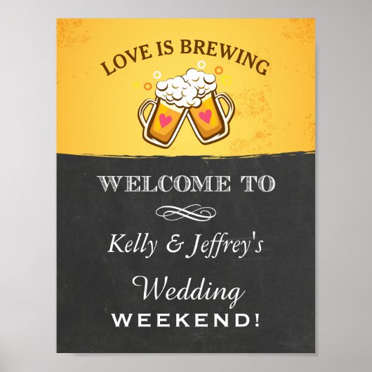 Love is Brewery Wedding Sign Poster (Voorkant)
