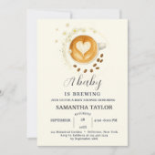 Love is Brewing Baby Shower Invitation – Coffee Kaart (Voorkant)