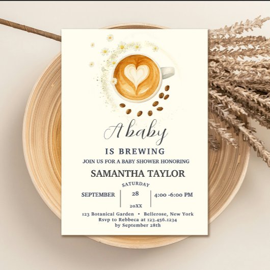 Love is Brewing Baby Shower Invitation – Coffee Kaart