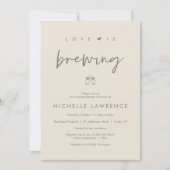 Love is brewing, Beer Party,  Bridal Shower Kaart (Voorkant)