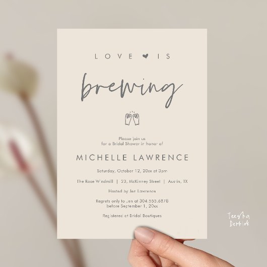 Love is brewing, Beer Party,  Bridal Shower Kaart