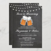 Love is Brewing Beers Couple's Showers Invite Kaart (Voorkant / Achterkant)