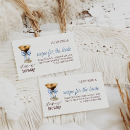 Love is Brewing Blue Bow Coffee Bridal Shower Informatiekaartje