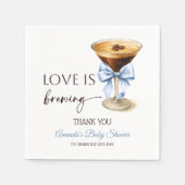 Love is Brewing Blue Coquette Bow Bridal Shower Servet (Voorkant)
