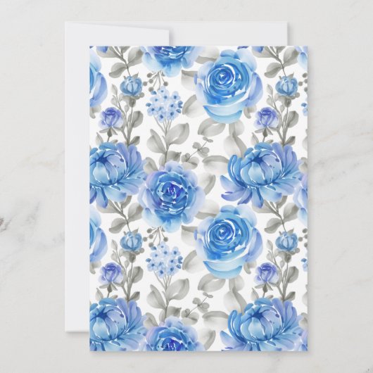 Love is Brewing Blue Flowers Tea Vrijgezellenfeest Kaart (Achterkant)