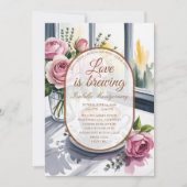 Love Is Brewing Blush Latte Bruidsmorgen Borrel Kaart (Voorkant)