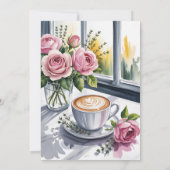 Love Is Brewing Blush Latte Bruidsmorgen Borrel Kaart (Achterkant)