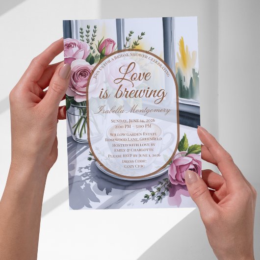 Love Is Brewing Blush Latte Bruidsmorgen Borrel Kaart