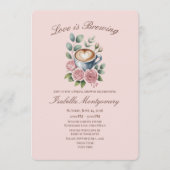 Love Is Brewing Blush Latte Bruiloftsfeest Kaart (Voorkant)