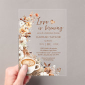 Love Is Brewing Boho Coffee Bruiloftsborrel Acryl Uitnodigingen (Insitu (Draagbaar))