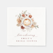 Love is Brewing Boho Rustic Floral Bridal Shower Servet (Voorkant)