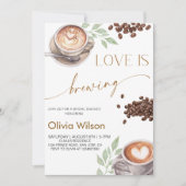 Love is Brewing Bridal Shower- Coffee Theme Party Kaart (Voorkant)