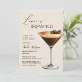 Love is Brewing Bridal Shower Espresso Martini Kaart (Staand voorkant)