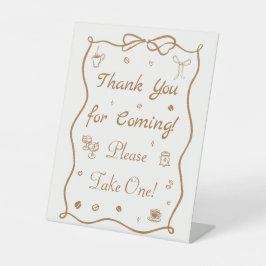 Love is Brewing Bridal Shower Favor  Reclamebord Met Voetstuk