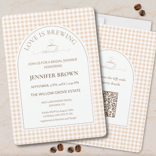Love Is Brewing Bridal Shower Invitation | Coffee  Kaart