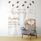 Love Is Brewing Bridal Shower Photo Backdrop Wandkleed (In situ)