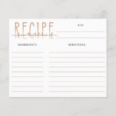 Love Is Brewing Bridal Shower Recipe Card (Voorkant)