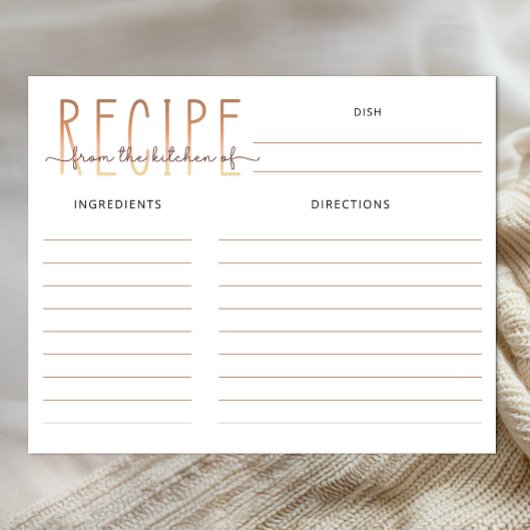 Love Is Brewing Bridal Shower Recipe Card