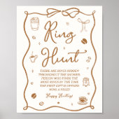 Love is Brewing Bridal Shower Ring Hunt Game Poster (Voorkant)