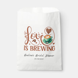 Love Is Brewing Bridal Shower Romantic Heart  Bedankzakje