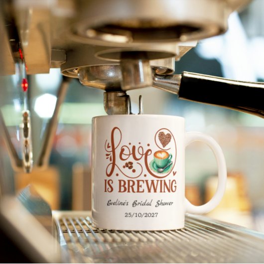 Love Is Brewing Bridal Shower Romantic Heart  Mok