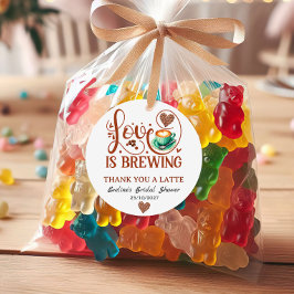 Love Is Brewing Bridal Shower Terracotta Coffee  Bedankjes Labels