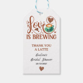 Love Is Brewing Bridal Shower Terracotta Coffee  Cadeaulabel (Voorkant)