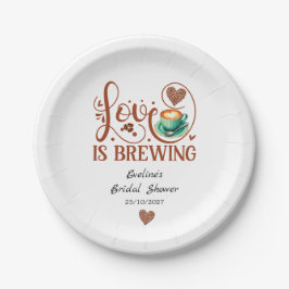 Love Is Brewing Bridal Shower Terracotta Coffee  Papieren Bordje