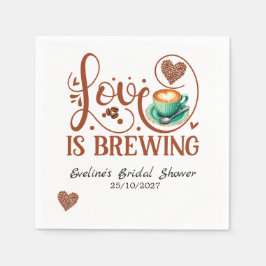 Love Is Brewing Bridal Shower Terracotta Coffee  Servet