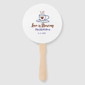 Love is Brewing brown blue bridal shower add name Handwaaier (Achterkant)