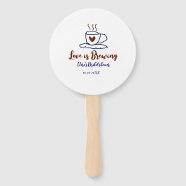 Love is Brewing brown blue bridal shower add name  Handwaaier