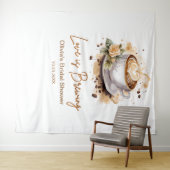 Love is Brewing Brown Coffee Photo Bridal Shower  Wandkleed (In Situ (horizontaal))