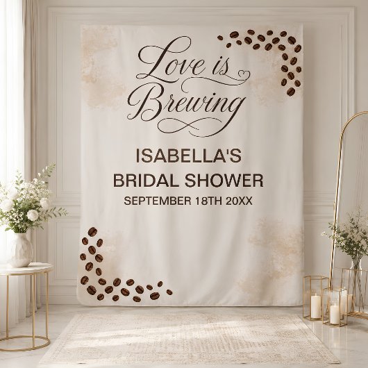 Love Is Brewing Bruidsfeest Backdrop Wandkleed