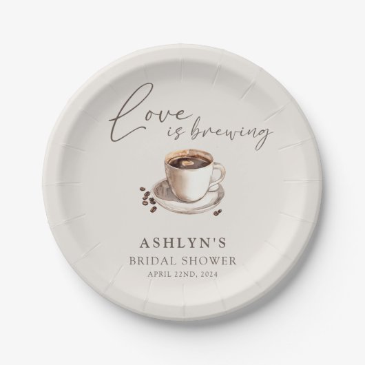 Love is Brewing Bruidsfeest Borrelservies Papieren Bordje (Voorkant)